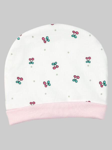 Bộ nón bao tay chân sơ sinh bo CF Hồng