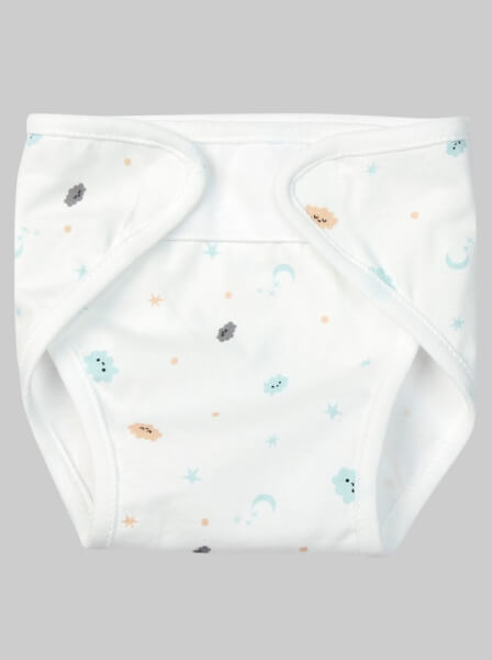 Tã vải sơ sinh dán 5 cái CF (cỡ 1/2/3, Trắng)