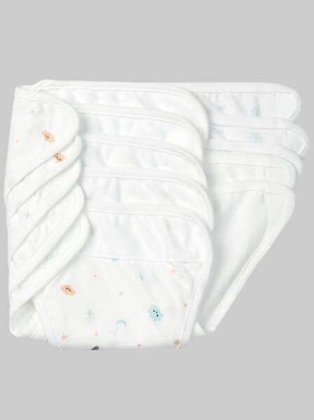 Tã vải sơ sinh dán 5 cái CF (cỡ 1/2/3, Trắng)