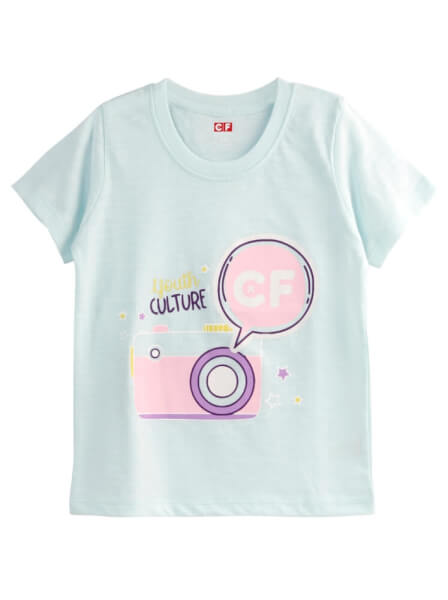 Áo thun bé gái tay ngắn CF G119003 Xanh