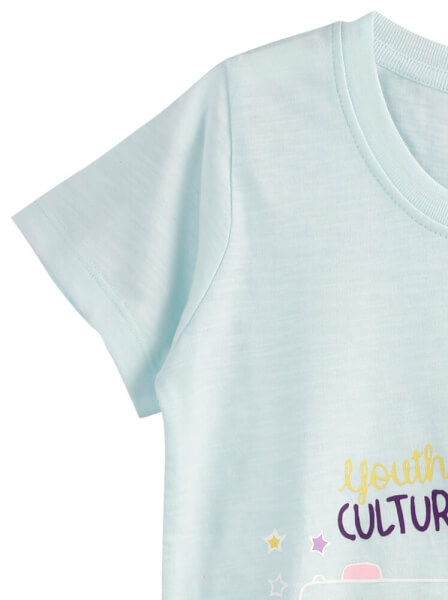 Áo thun bé gái tay ngắn CF G119003 Xanh