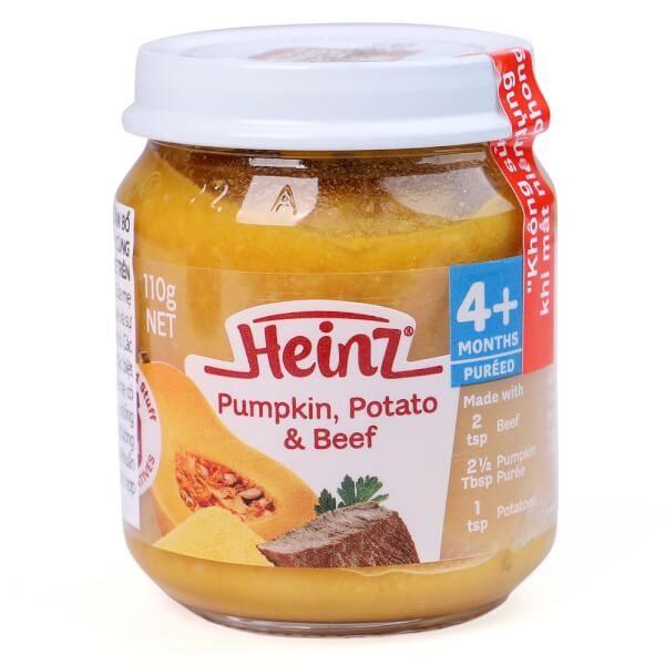 Bí đỏ khoai tây và bò nghiền cho trẻ từ 4 tháng tuổi - Heinz Pumpkin, Potato & Beef