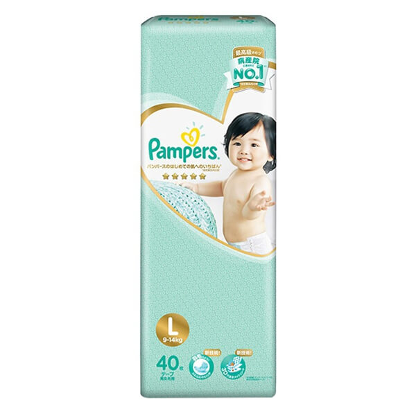 Bỉm tã dán cao cấp Pampers Nhật new size L 40 miếng (9-14kg)