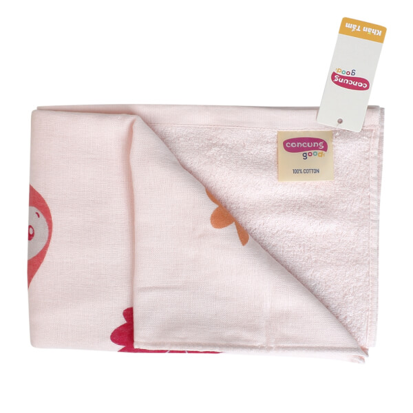 Combo 2 Khăn tắm cotton ConCung Good BM9T màu hồng