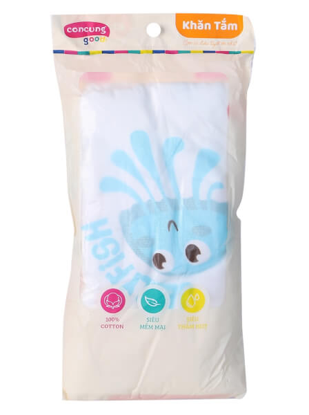 Khăn tắm cotton ConCung Good BM9T màu trắng