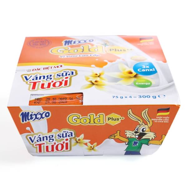 Váng sữa  tươi Mixxo Gold 75g - Lốc 4