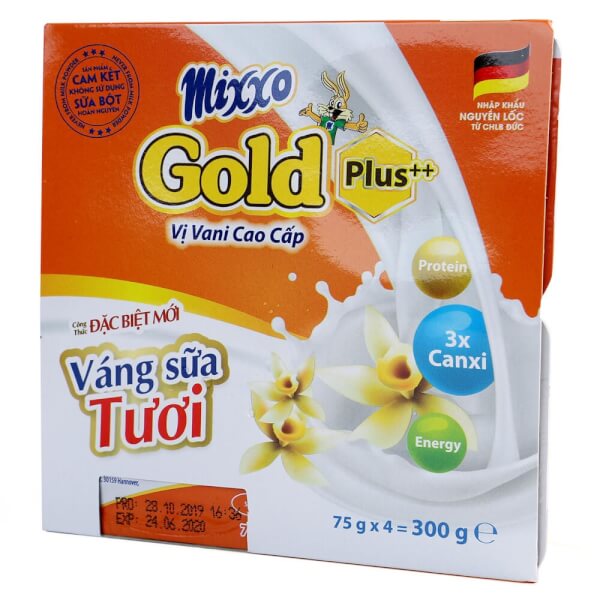 Váng sữa  tươi Mixxo Gold 75g - Lốc 4
