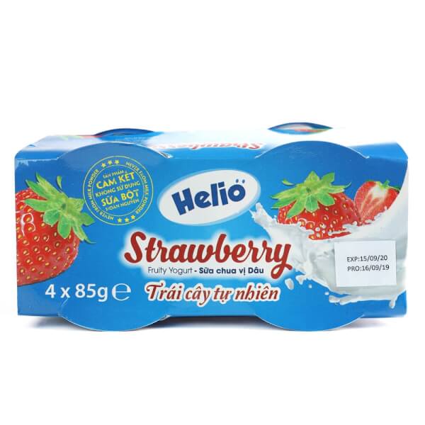 Sữa chua hoa quả Helio vị dâu 85g - Lốc 4