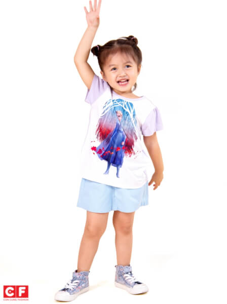 Áo thun bé gái tay ngắn CF G119022 Tím