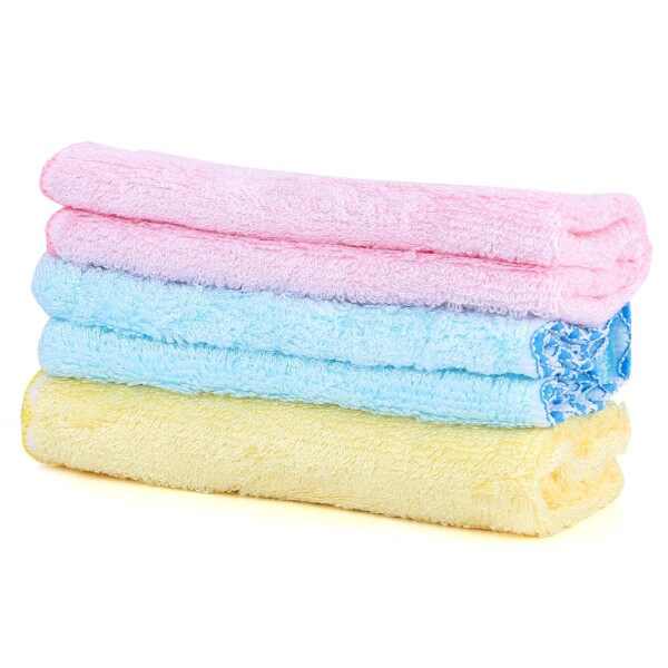 Combo 3 khăn sợi tre Unobaby 25x25cm (xanh, hồng, vàng)