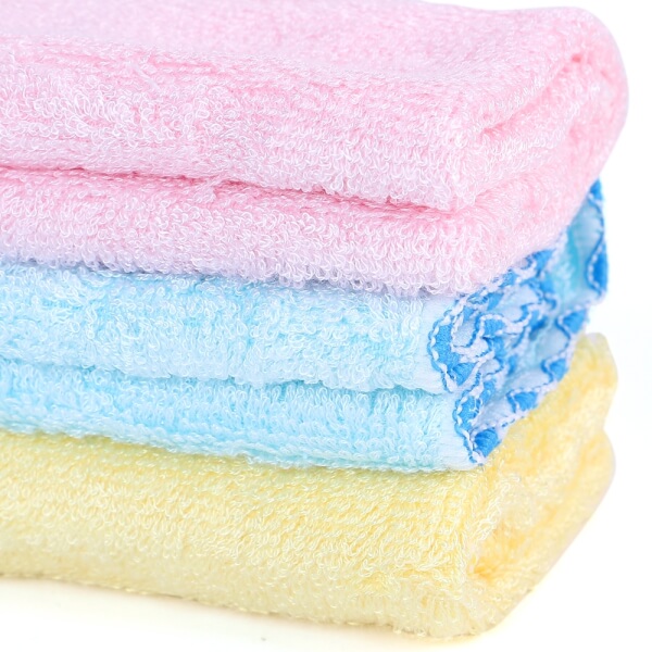 Combo 3 khăn sợi tre Unobaby 25x25cm (xanh, hồng, vàng)