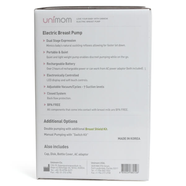 Máy hút sữa điện đơn có matxa Unimom Allegro UM880106