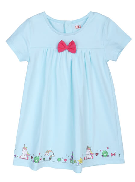 Đầm thun bé gái  CF G0220005 (9M,Xanh)