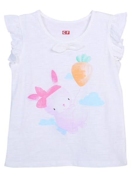 Áo thun bé gái tay ngắn CF G0320026 (2Y,Trắng)
