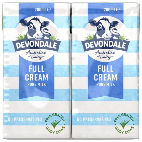 Sữa tươi nguyên chất tiệt trùng DEVONDALE MILK 200ml - Lốc 6 hộp