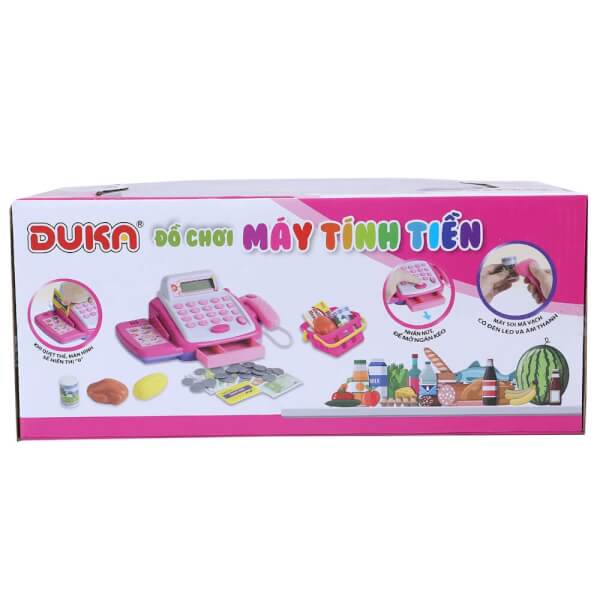 Bộ đồ chơi máy tính tiền DUKA (màu hồng, hiển thị màn hình, có đèn báo và âm thanh)