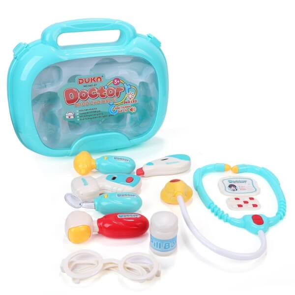 Bộ đồ chơi bác sĩ DUKA (màu xanh có đèn và âm thanh giả lập)