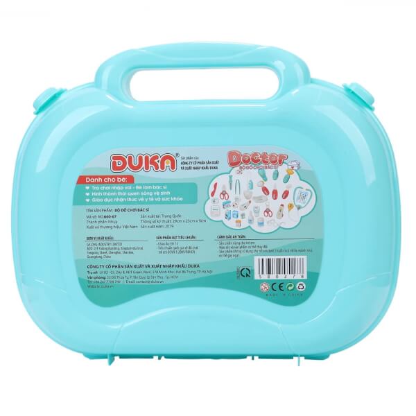 Bộ đồ chơi bác sĩ DUKA (màu xanh có đèn và âm thanh giả lập)