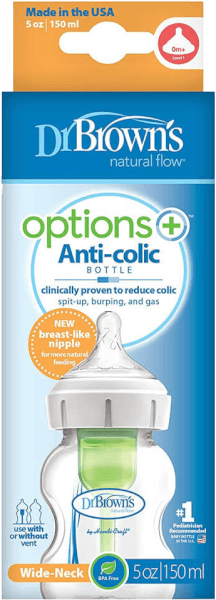 Bình sữa Dr Brown's Options Plus nhựa PP BPA Free cổ rộng 150ml