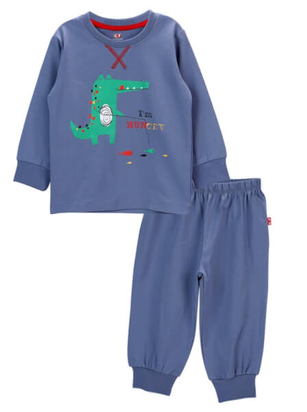 Bộ thun bé trai dài CF B0320026 (Xanh)