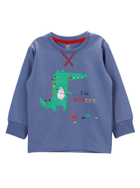 Bộ thun bé trai dài CF B0320026 (Xanh)