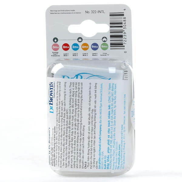 Núm ty bình sữa cổ hẹp Dr Brown