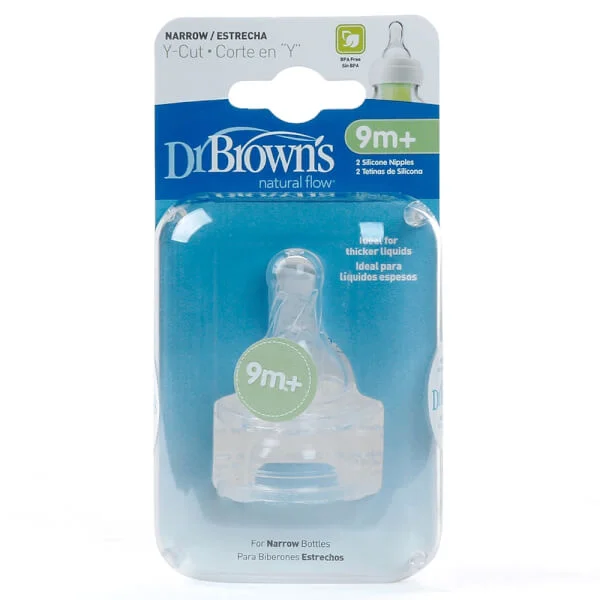 Núm ty bình sữa cổ hẹp Dr Brown's 2 cái, Y cut