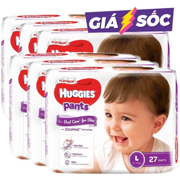 Combo 6 Tã quần siêu cao cấp Huggies Platinum