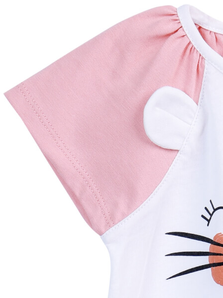 Bộ thun bé gái ngắn CF G0520017 (2Y,Trắng)