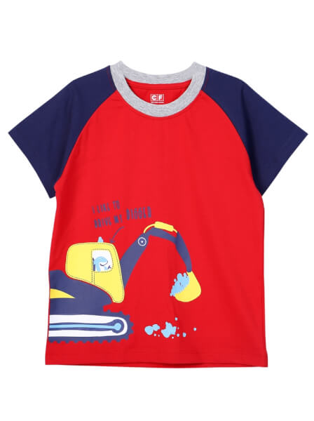 Bộ thun bé trai ngắn CF B0420039 Đỏ