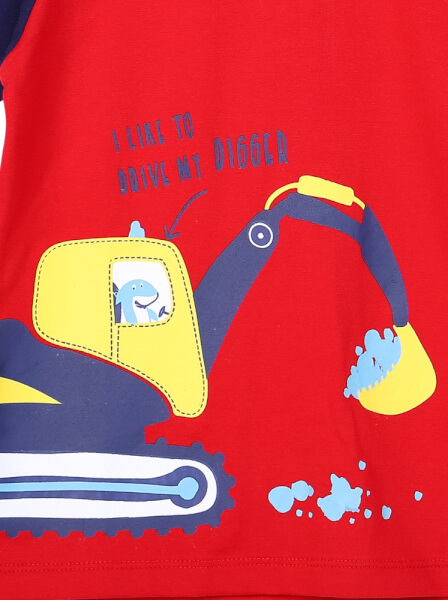 Bộ thun bé trai ngắn CF B0420039 Đỏ