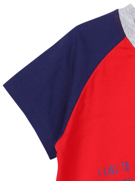 Bộ thun bé trai ngắn CF B0420039 Đỏ