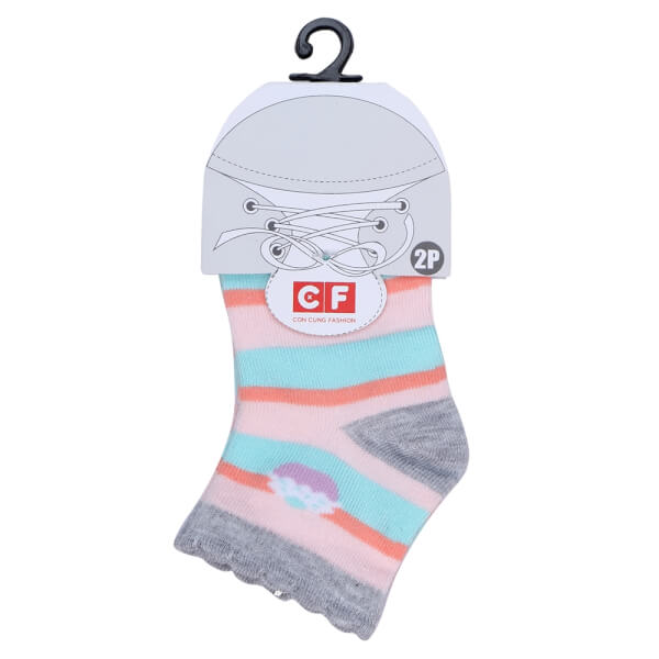 Cặp 2 đôi vớ bé gái Bamboo CF I0120016 (1-2Y,Nhiều màu)