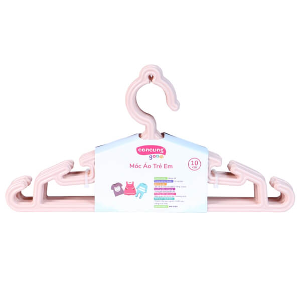Móc áo mỏng trẻ em ConCung Good 185 - Màu hồng (10 cái/lốc)