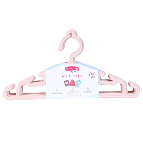 Móc áo mỏng trẻ em ConCung Good 185 - Màu hồng (10 cái/lốc)