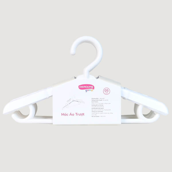 Móc áo trượt ConCung Good 178 - Màu trắng (5 cái/lốc)