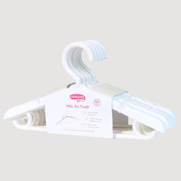 Móc áo trượt ConCung Good 178 - Màu trắng (5 cái/lốc)
