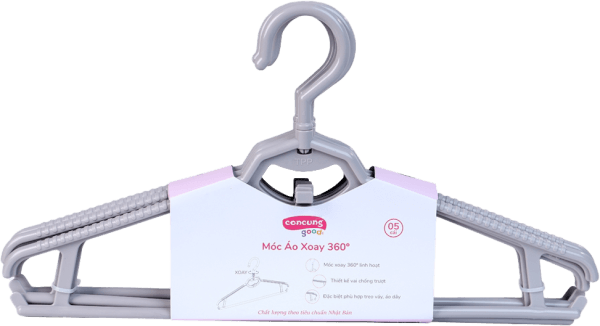 Móc áo xoay 360 độ ConCung Good  - Màu xám (5 cái/lốc)
