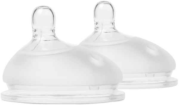 Vỉ 2 núm ty Olababy lỗ tròn (6M+)