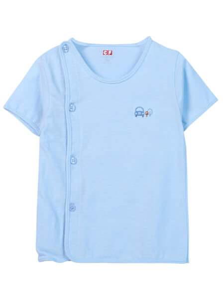 Cặp áo sơ sinh cài chéo tay ngắn CF I0420009 (Xanh dương)