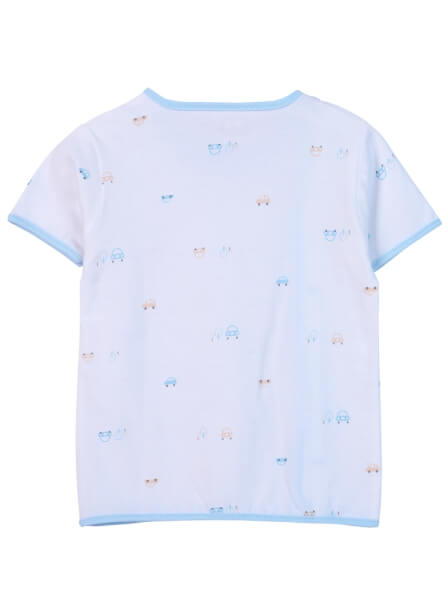 Cặp áo sơ sinh cài chéo tay ngắn CF I0420009 (Xanh dương)