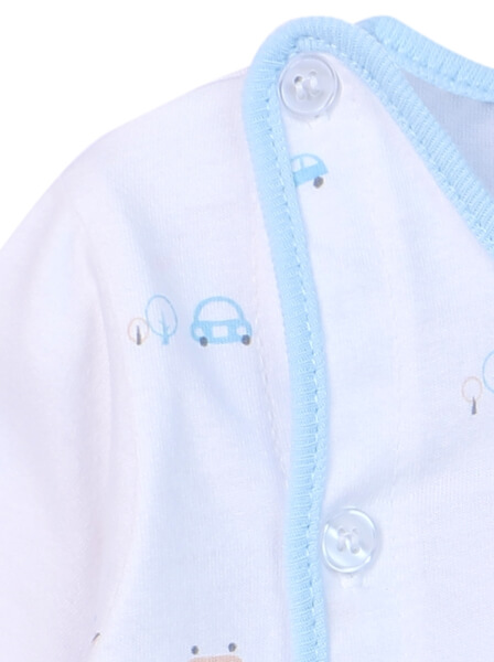 Cặp áo sơ sinh cài chéo tay ngắn CF I0420009 (Xanh dương)