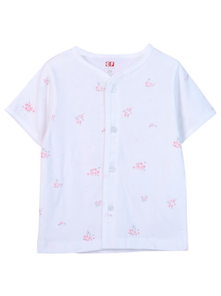 Cặp áo sơ sinh cài giữa tay ngắn CF I0420006 (Hồng)