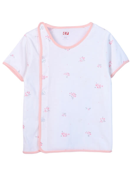 Cặp áo sơ sinh cài chéo tay ngắn CF I0420006 (Hồng)