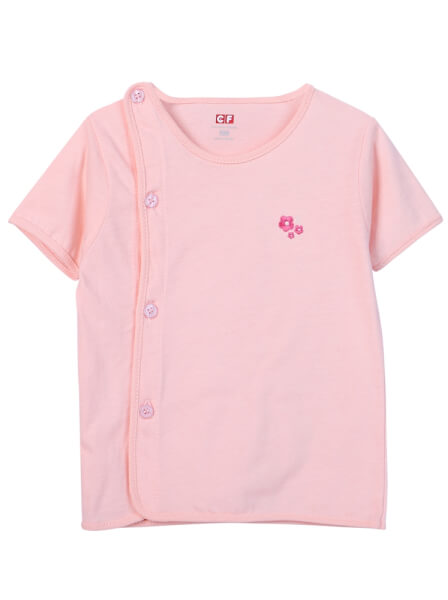 Cặp áo sơ sinh cài chéo tay ngắn CF I0420006 (Hồng)