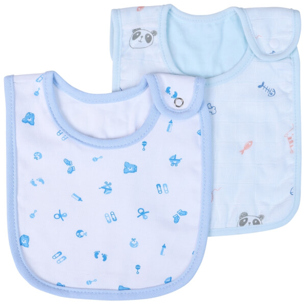 Yếm sơ sinh cài nút 2 cái CF I129017 (1,Xanh)