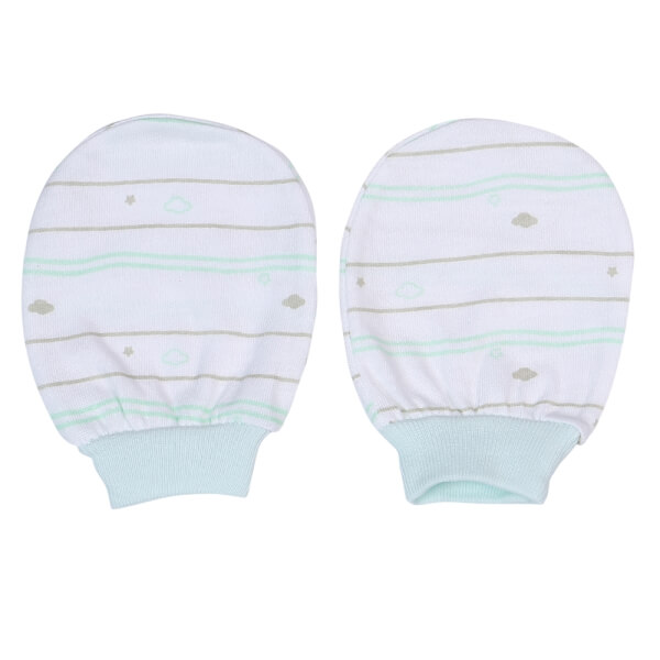 Bộ nón bao tay chân sơ sinh bo CF I129013 (NB,Xanh ngọc)