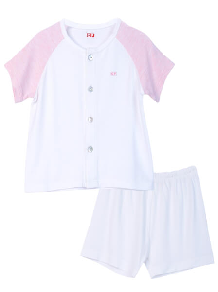 Bộ sơ sinh ngắn vải kháng khuẩn CF I0820013 (3M/6M/9M,Trắng)