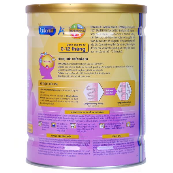 Combo 2 lon Sữa Enfamil A+ Gentle Care Infant Formula 800g (0-12 tháng)