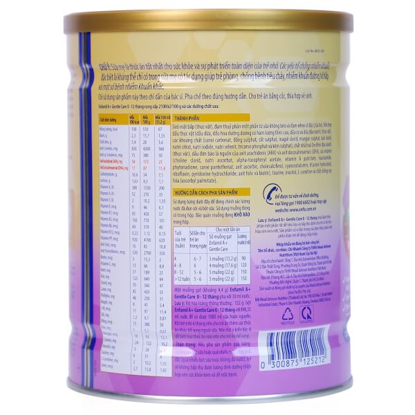Combo 2 lon Sữa Enfamil A+ Gentle Care Infant Formula 800g (0-12 tháng)